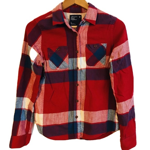 American Eagle Outfitters Plaid Shirt Size 6 Small - Picture 1 of 3